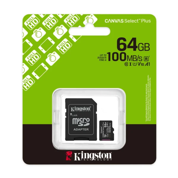 Kingston-Canvas-Select-plus-microSD-64GB-Memory-Card-alfath-technology