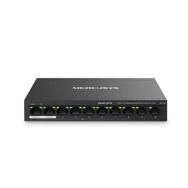 MERCUSYS-MS110P-10-Port-10100Mbps-Desktop-Switch-with-8-Port-PoE-alfath-technology