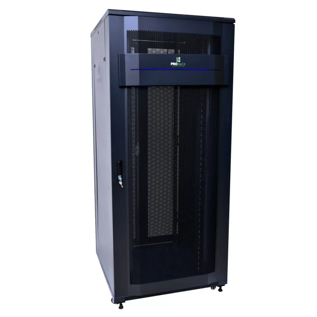ProRack-PR-FV8142-42U-80×100cm-Standing-Server-Rack-with-Vented-Door-4-Fans-Shelf-and-8-Outlet-PDU