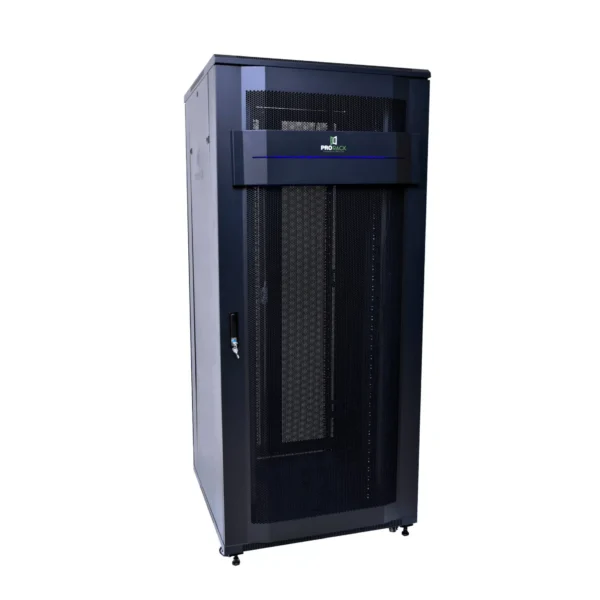 ProRack-PR-FV8842-42U-80×80cm-Standing-Server-Rack-with-Vented-Door-4-Fans-Shelf-and-8-Outlet-PDU-alfath-technology