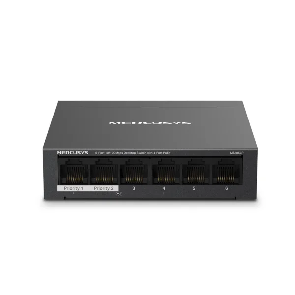 Mercusys MS106LP 6-Port 10/100Mbps Desktop Switch with 4 PoE+ Ports