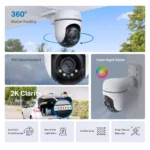 Tapo TC41 2K 3MP Outdoor Pan/Tilt Security Wi-Fi Camera with Color Night Vision