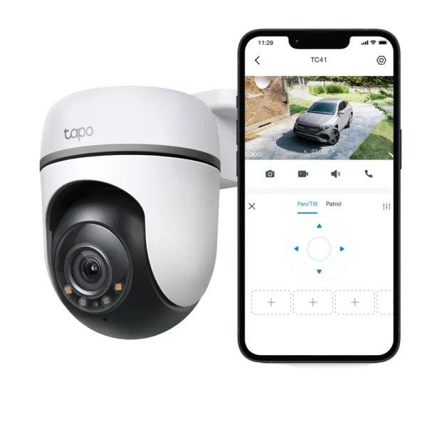 Tapo TC41 2K 3MP Outdoor Pan/Tilt Security Wi-Fi Camera with Color Night Vision